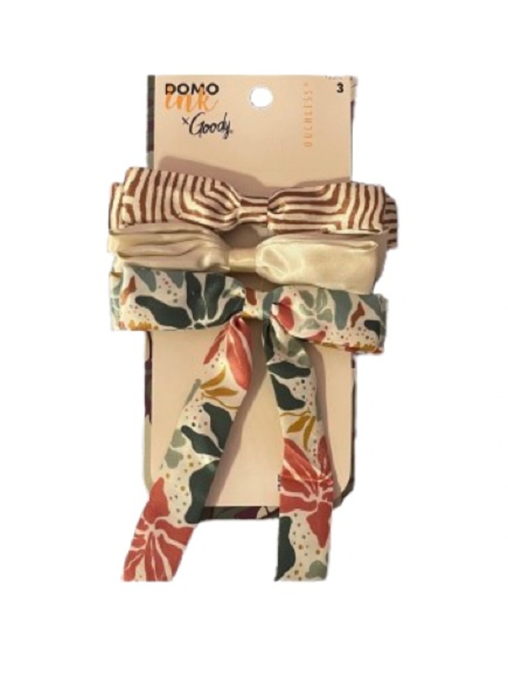 Goody 3 Hair Bow Hair Tie Set - Cream, Brown, Multicolor